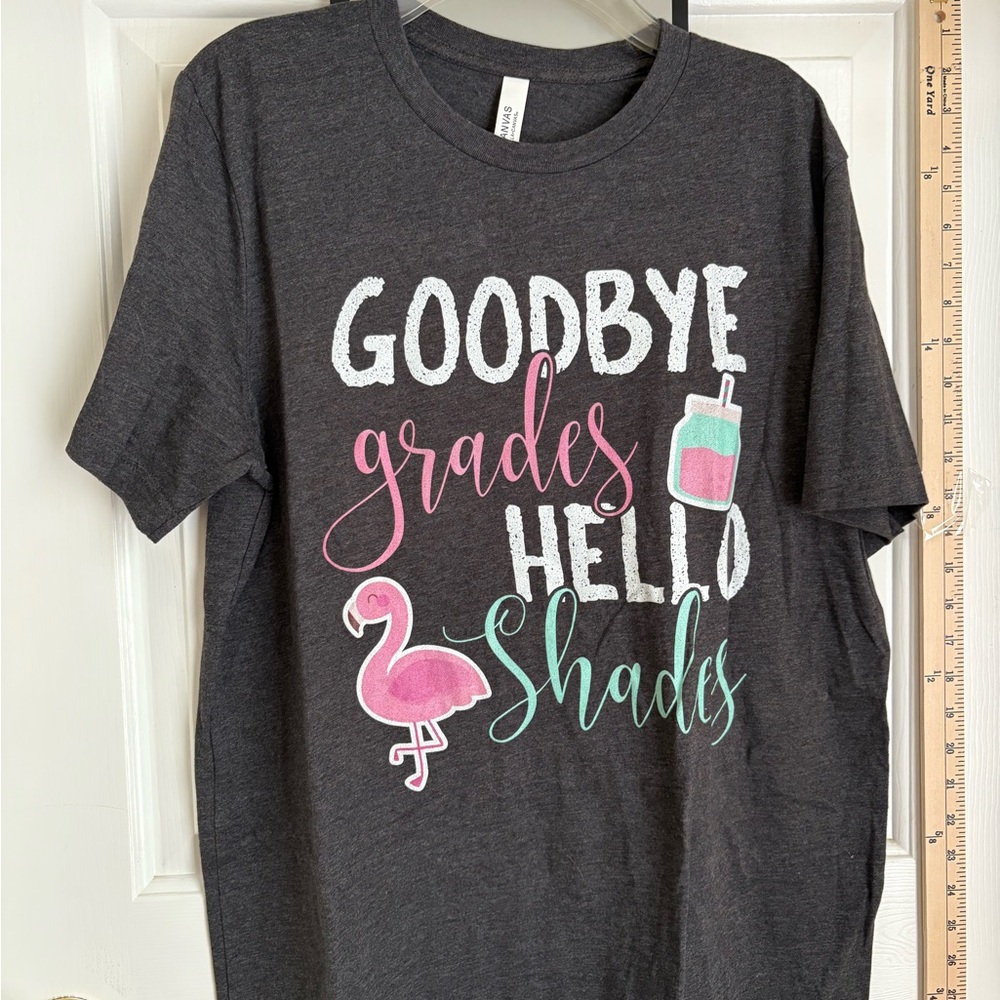 Bella Canvas Gray and Pink Short Sleeve Tee with Teacher Design